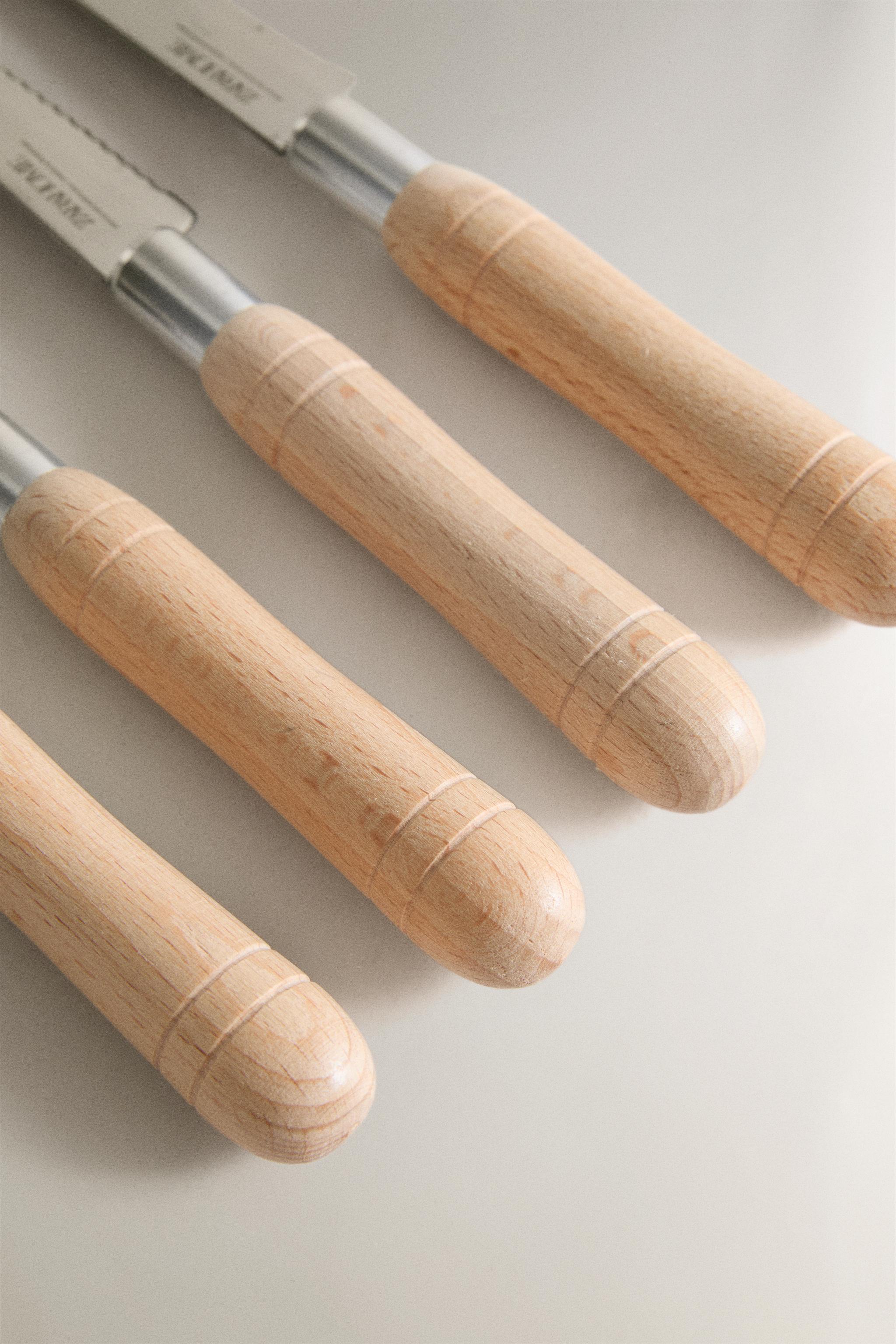 ENSEMBLE COUTEAUX BOIS DE HÊTRE (LOT DE 4)